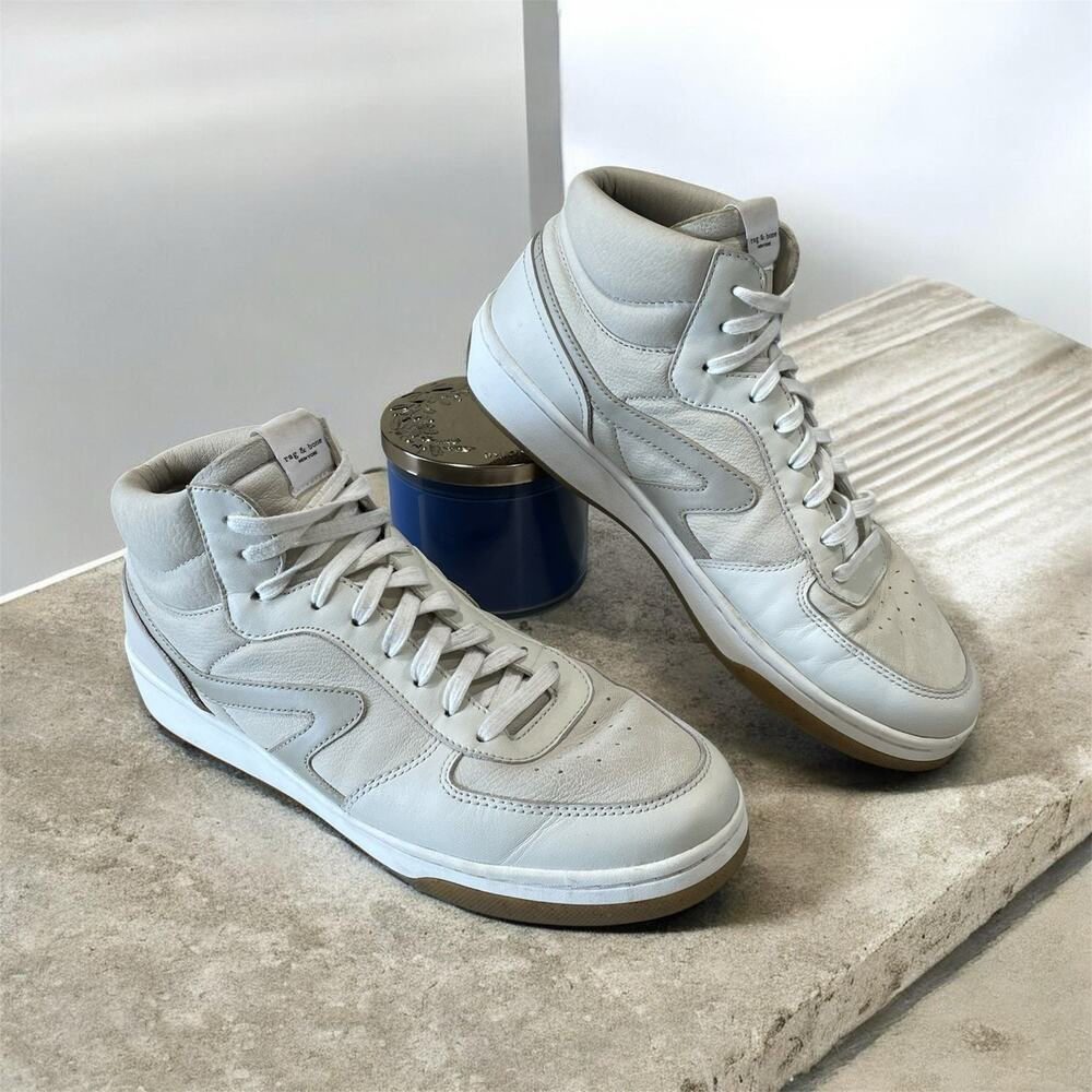 Rag & Bone Retro Hi-Top Sneakers Nubuck Leather Women’s- 41/10.5 Off White